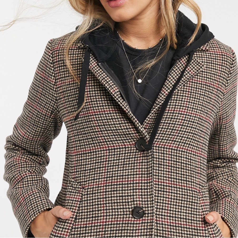 Abercrombie and Fitch Wool Houndstooth Coat